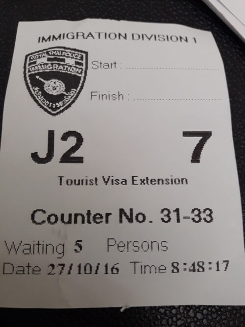 Immigration Counter Ticket