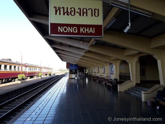 Nong Khai Station Platform With Sign