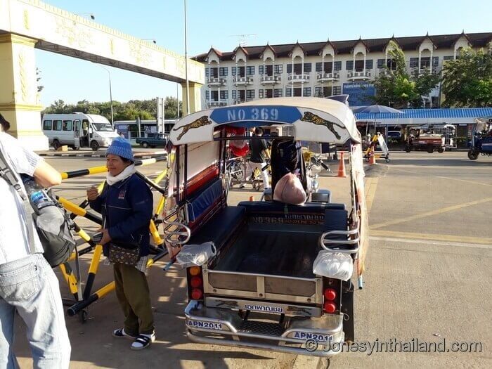 Thailand And Laos Border With Tuk Tuk Driver