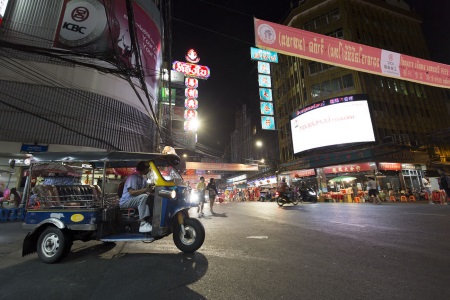 Tuk Tuk On Bangkok Thailand Road Driving