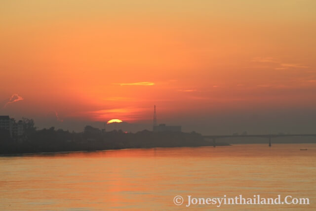 Nong Khai Sunset Sun Nearly Set