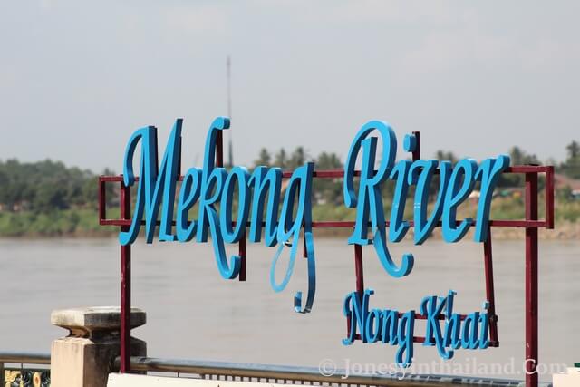 Mekong River Sign In Nong Khai