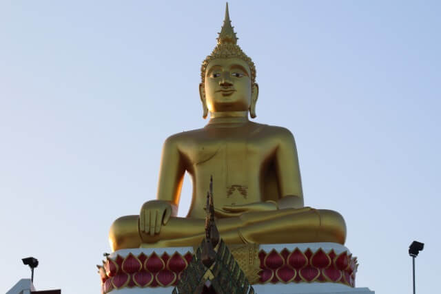 Golden Budda At Wat Lam Duan Temple In Nong Khai