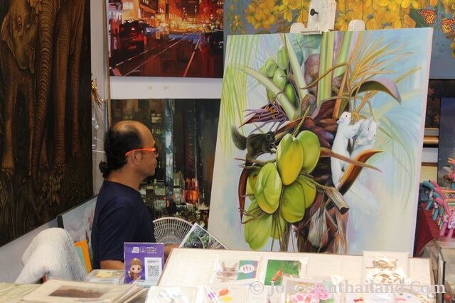 Artist Painting Away At Hua Hin Artist Village