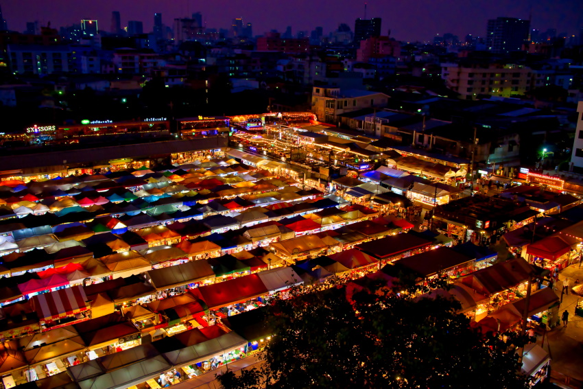 Chatuchak Weekend Market At Night A View From Above