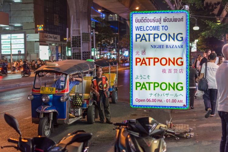 Patpong Market Signs On Silom Road Bangkok