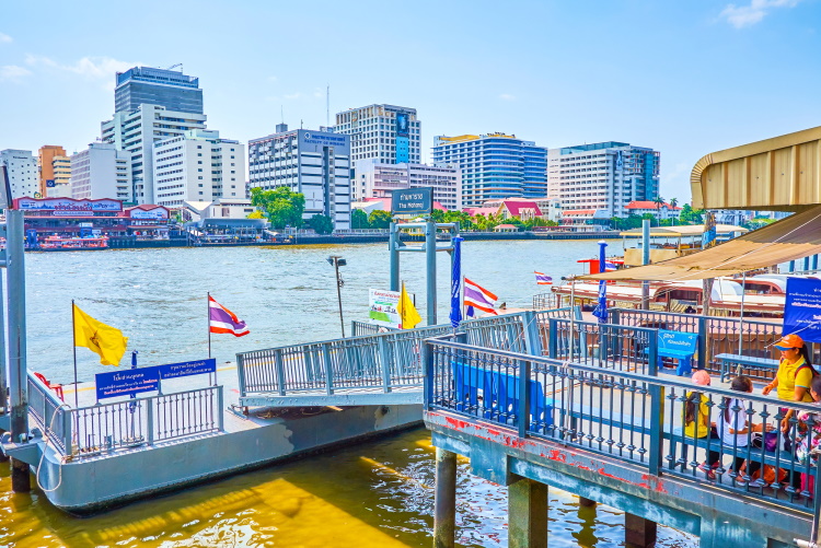 The Tha Maharaj Boat Pier In Bangkok, Thailand