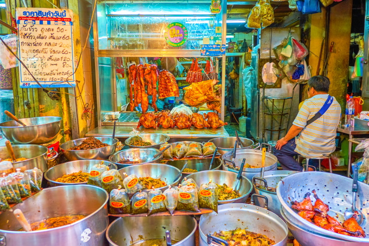 Food Stall In Sampheng Market Chinatown Bangkok