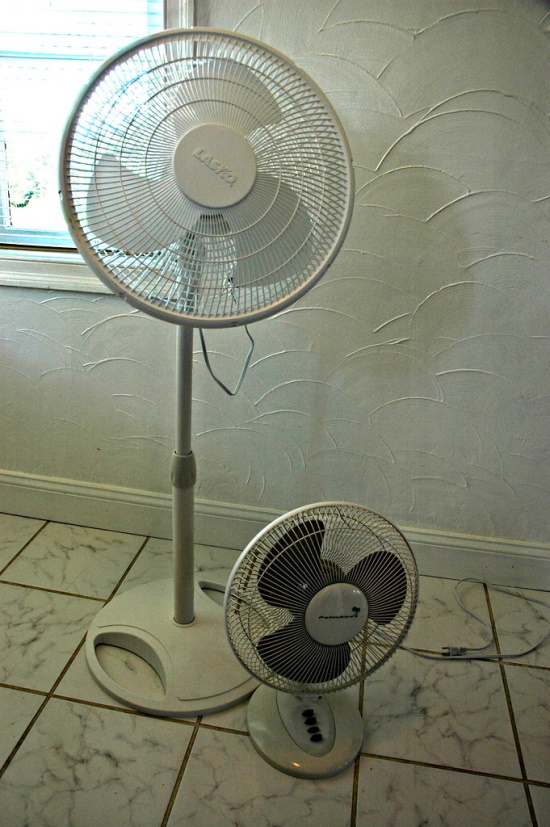Two Household Fans To Help Ward Off Mosquitoes
