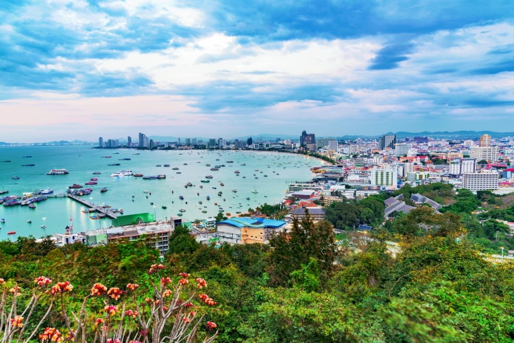 View Of Pattaya In The Evening From Pratumnak Hill