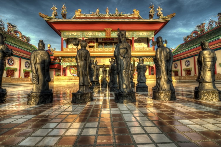 Statues At Viharn Sien Chinese Temple In Pattaya