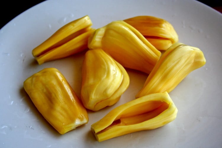 Jack Fruit Served On A White Plate