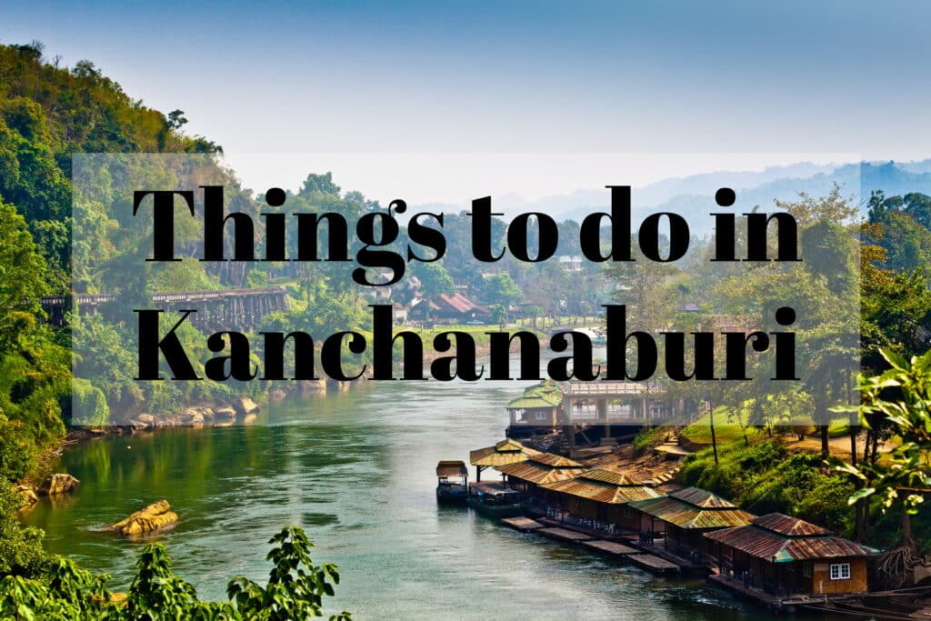 A Beautiful View Over The River Kwai In Kanchanaburi With Text Overlay