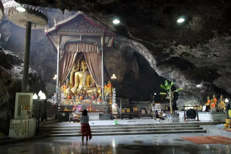Buddha Statue Inside Wat Ban Tham Temple Cave In Kanchanaburi