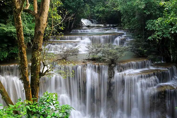 Huay Mae Khamin Waterfall Erawan National Park Thailand