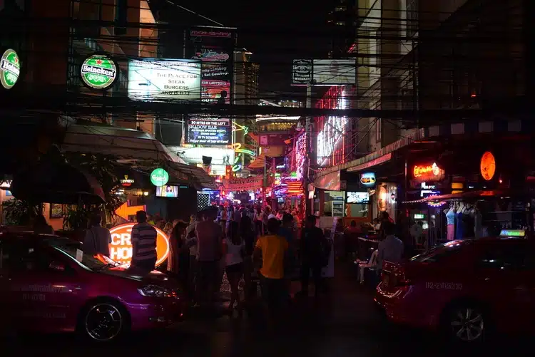 Soi Cowboy In Bangkok At Night From Soi 23 Entrance