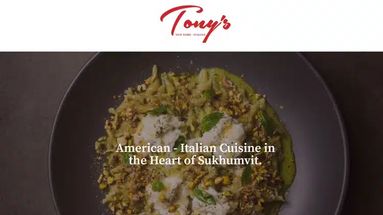 Tonysbangkok Restaurant Logo And Meal