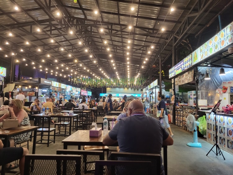 Inside Tree Town Market On Soi Buakhao In Pattaya People Eating Food