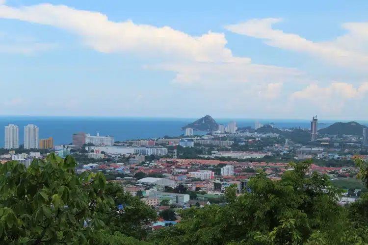 View Of Khao Takiab In The Distance From Khao Hin Lek Fai