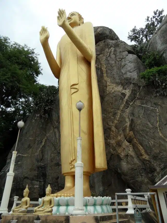 View Underneath Buddha Statue At Khao Takiab In Hua Hin Thailand